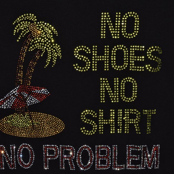 No Shoes Rhinestone tank top - Picture 3 of 7